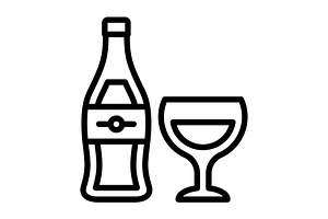Beverage drink black icon, an Outline Icon by Creative priyanka