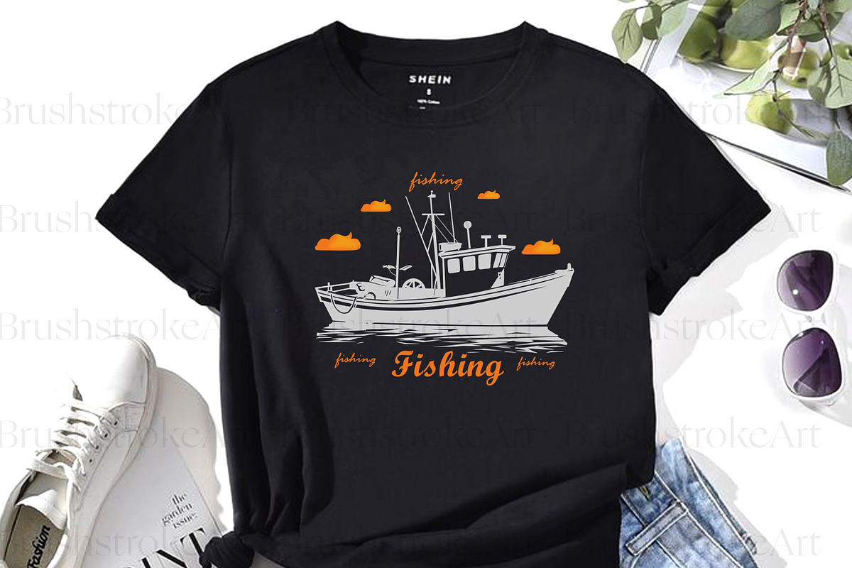 Fishing Silhouette Clipart, Line Art, an Illustration by BrushstrokeArtGB (Photo 8 of 9)