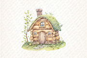Watercolor Little Wooden House Clipa, an Illustration by Watercolor design (Thumbnail 8 of 12)