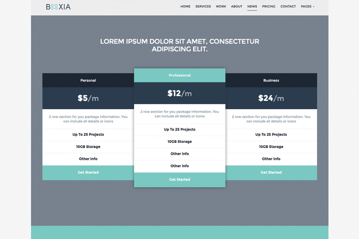 Boxia - One Page Theme, a Bootstrap Template by Theme Armada (Photo 2 of 3)