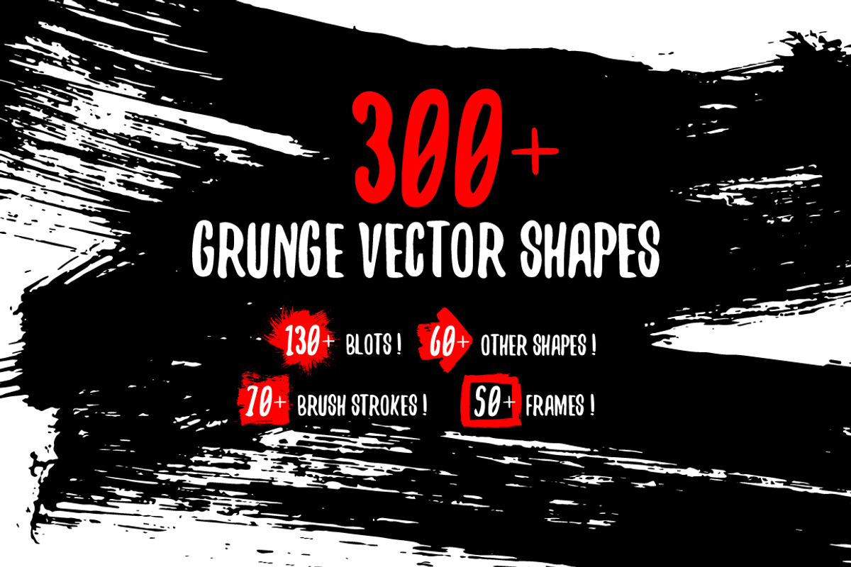 Grunge gouache vector shapes, a Shape Add-On by Marya Deneko (Photo 1 of 5)