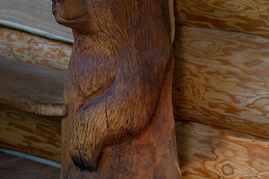 Wooden bear statue