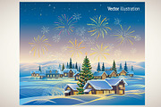 Christmas Village, a Decorative Illustration by Countryside life (Thumbnail 4 of 7)