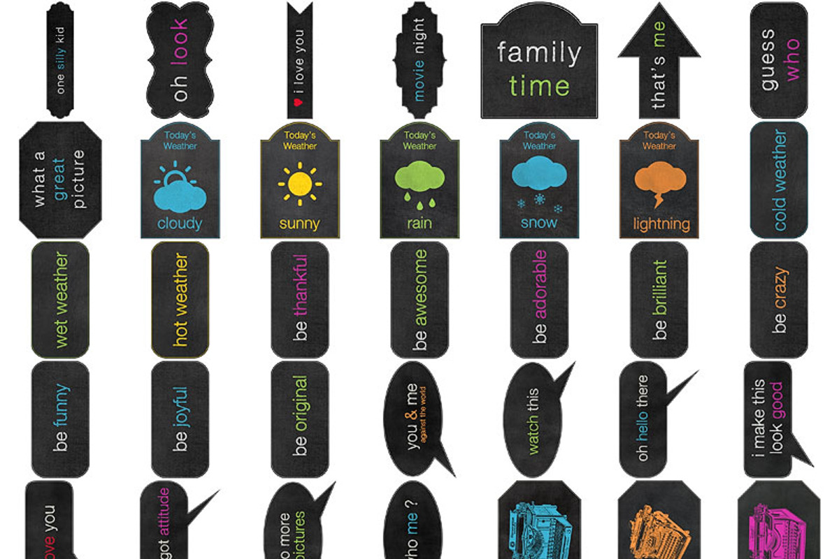 Color Chalk Board Labels preview 2