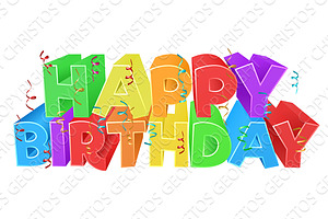 Happy Birthday Word Text Sign