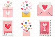 Valentines Mail Clipart Valentines, an Illustration by Black Bird Studio (Thumbnail 3 of 6)