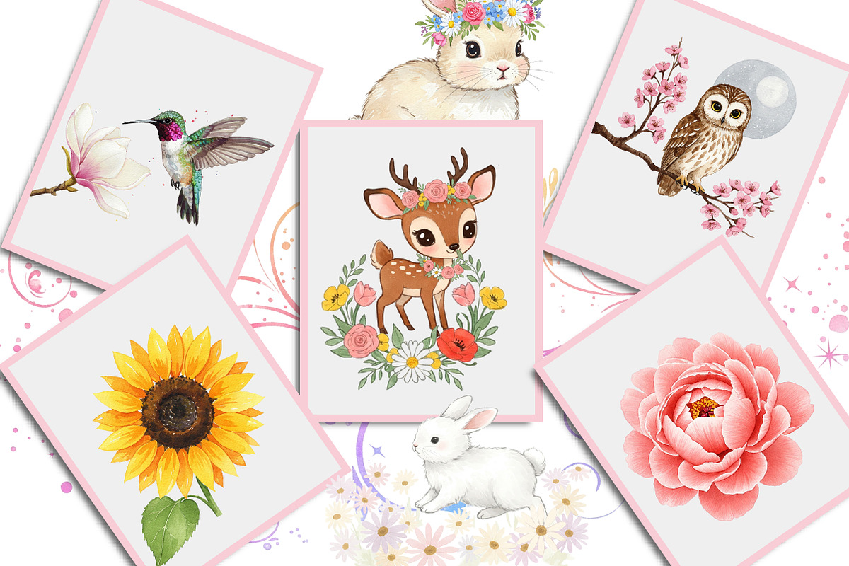 Watercolor Garden Fairies Floral Png, an Illustration by Creative Art (Photo 5 of 10)