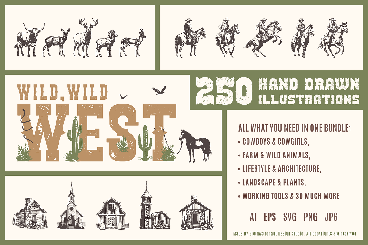 Wild, Wild West. 250 Illustrations, an Object Graphic by Cosmic Store (Photo 1 of 9)