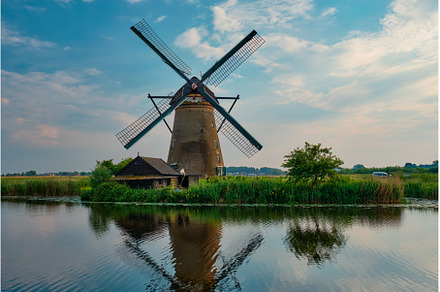 Windmills at Kinderdijk in Holland, an Architecture Photo by f9photos