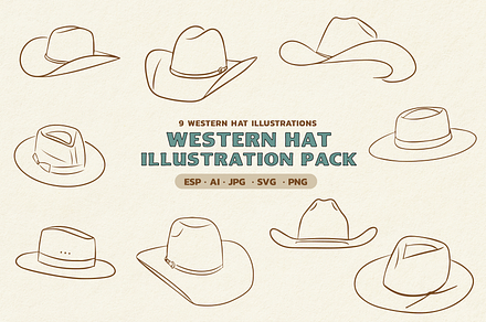 Cowboy Hats - Western Illustrations