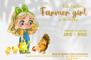 Farmer girl with watering can, a Person Illustration by Azuzlikus (Thumbnail 1 of 3)