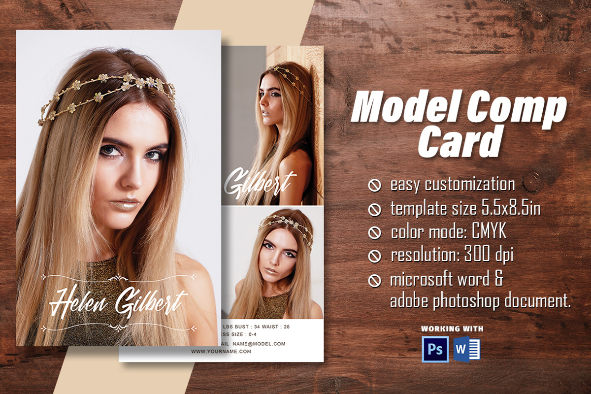 Modeling Comp Card V23, a Card Template by Madhabi Studio