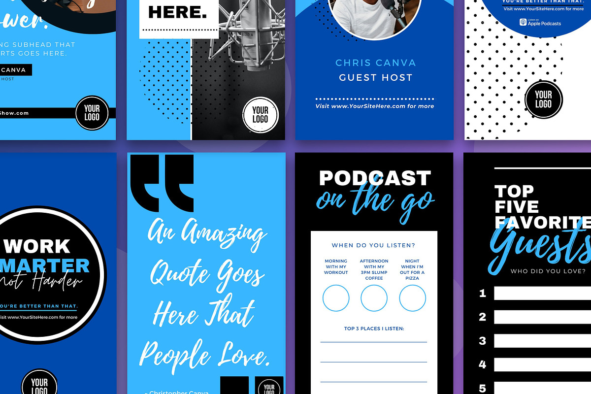 Podcast Instagram Stories Templates, a Social Media Template by Mike Brennan Art & Design (Photo 2 of 4)