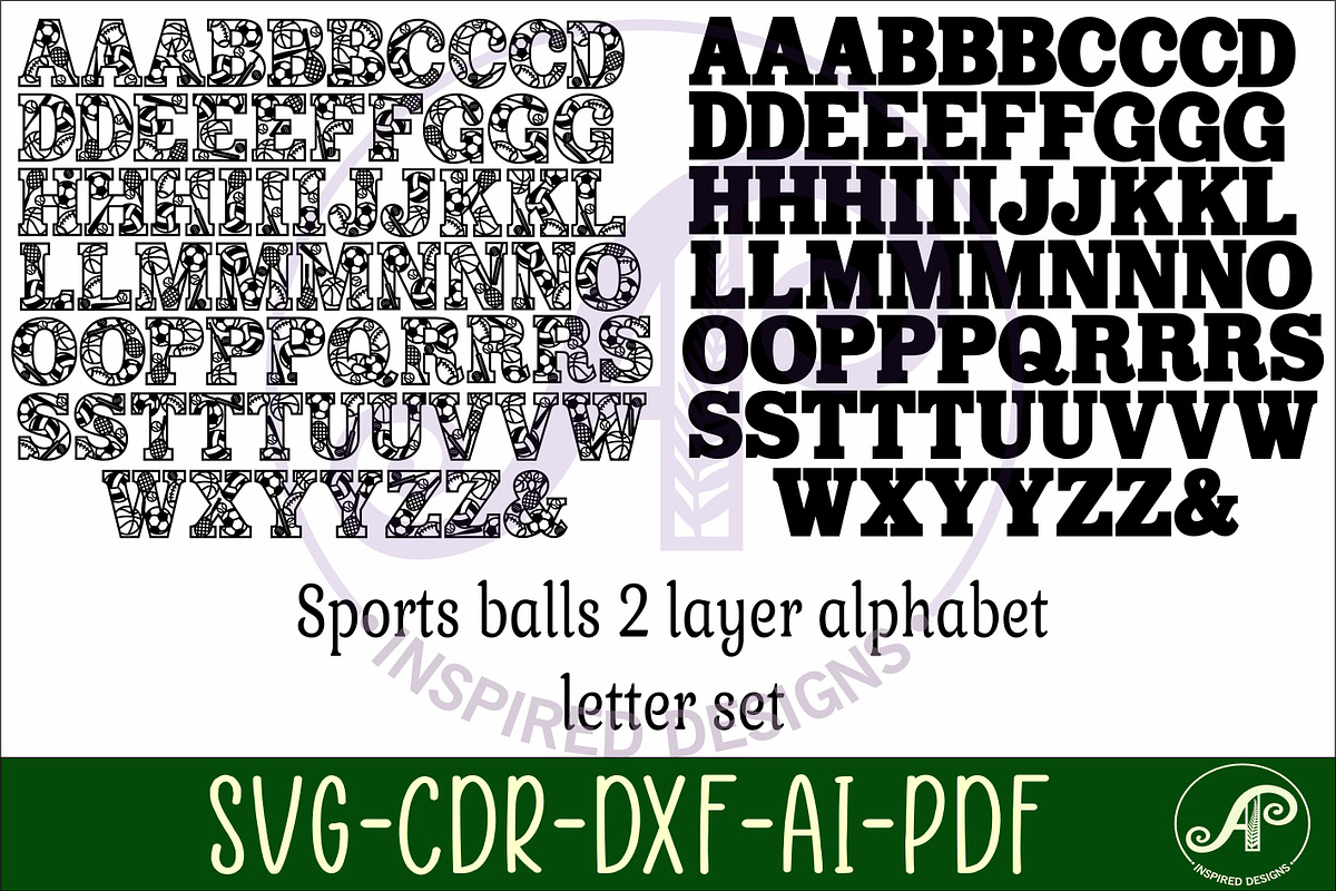 Sports ball alphabet set. 66 letters, an Object Graphic by A P Inspired Designs (Photo 5 of 6)