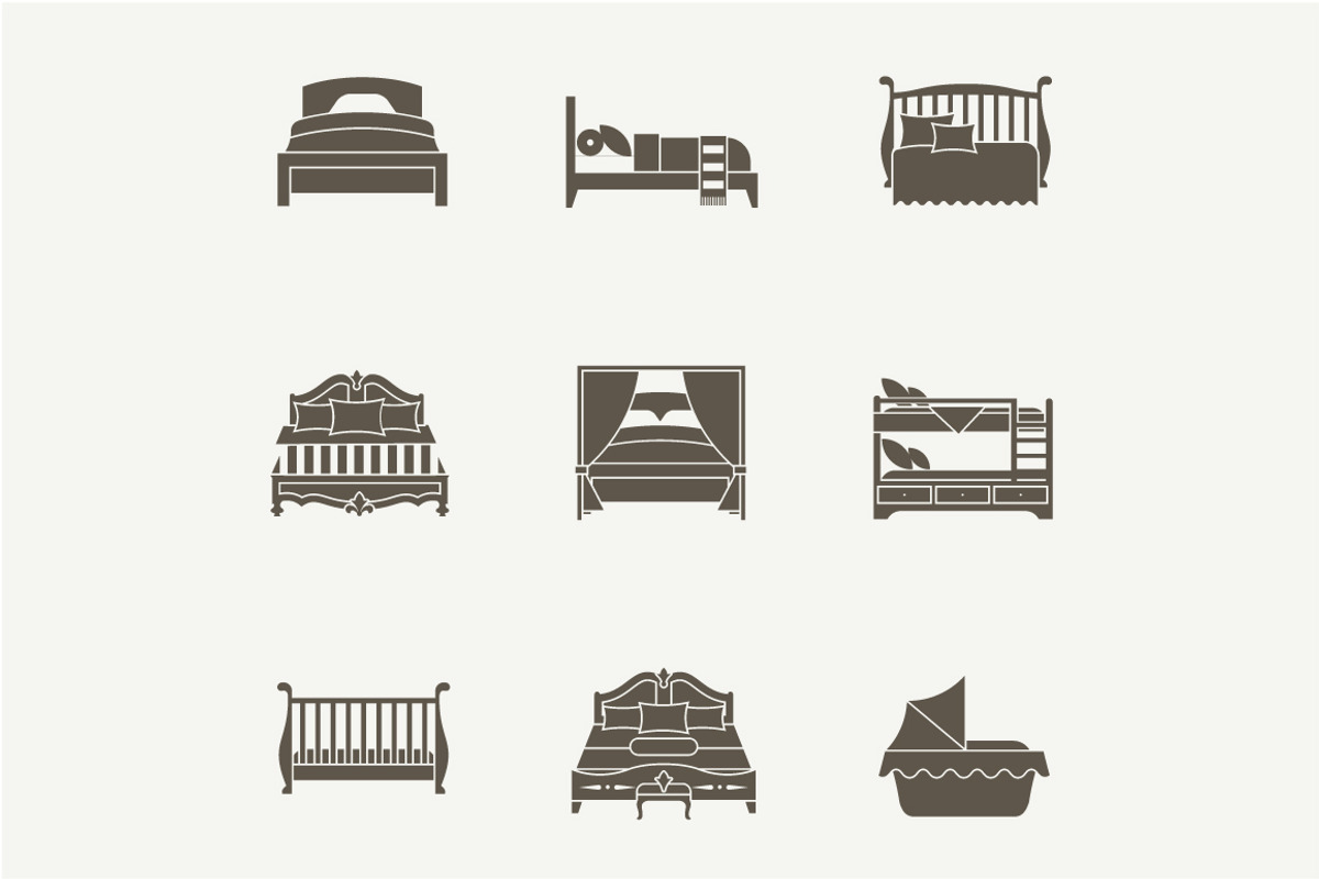 Bed flat icons preview 3