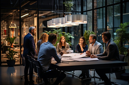 Business people working together in, a Business Photo by Pixeness