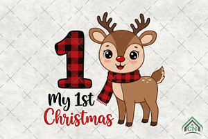 My First Christmas Reindeer PNG, an Illustration by Craft Nest