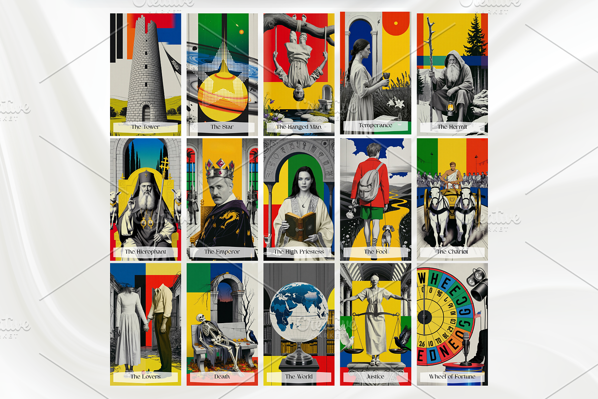 Collage Tarot Cards Deck Colorful, a Decorative Illustration by Mugio (Photo 2 of 5)