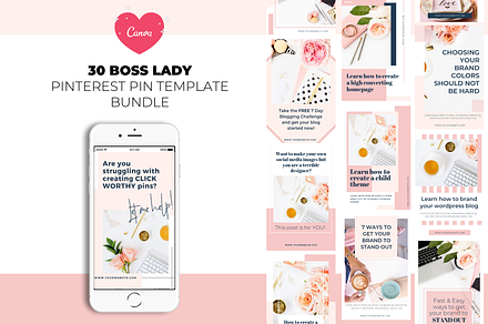 Boss Lady Pinterest Templates Canva, a Marketing Template by The Blog Creative