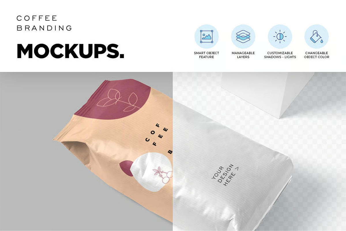 Coffee Branding Mockups Set, a Product Mockup by megostudi0 (Photo 3 of 7)