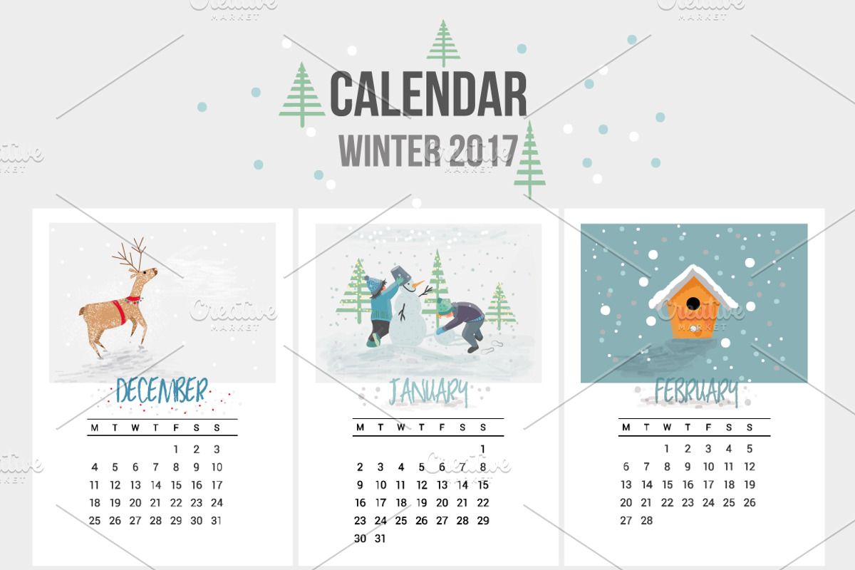 Illustrated Calendar 2017 | Vector, an Animal Illustration by Artem Vorotnikov (Photo 3 of 6)