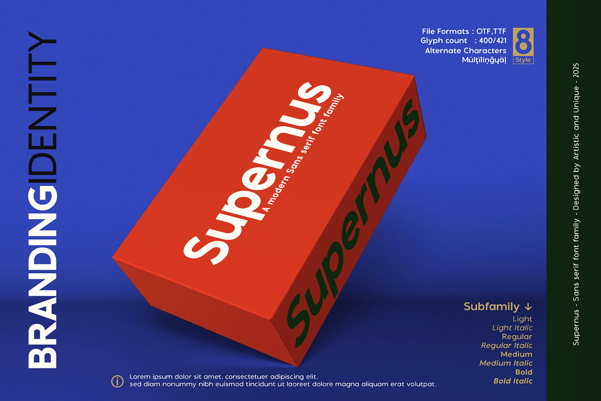 Supernus - Sans serif Font Family, a Sans Serif Font by Artistic & Unique (Photo 14 of 15)