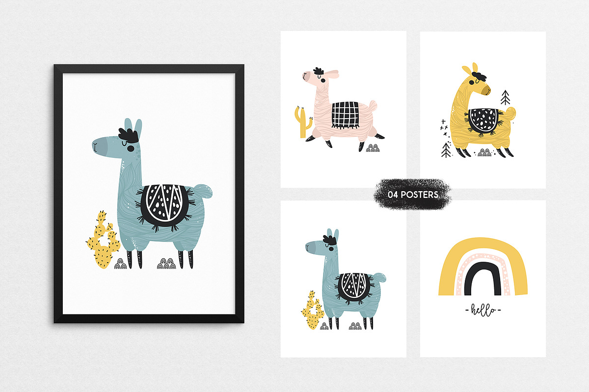 Hello Llama - Patterns, Vector, an Animal Illustration by Sumacj (Photo 4 of 8)
