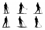 Golfer Silhouette Vector art Set, a Person Illustration by Gfx Expert Team (Thumbnail 3 of 3)