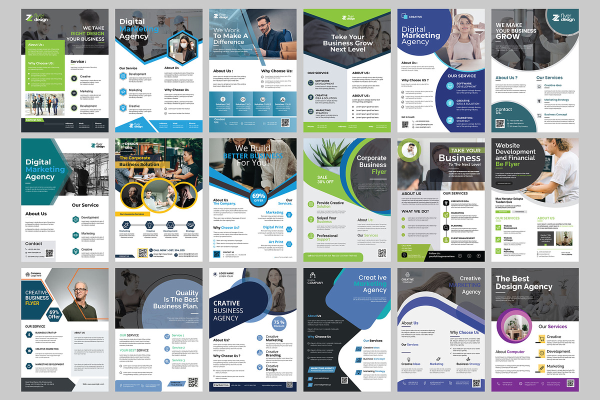 Corporate Business Flyers Bundle, a Flyer Template by evgenystudio (Photo 16 of 27)