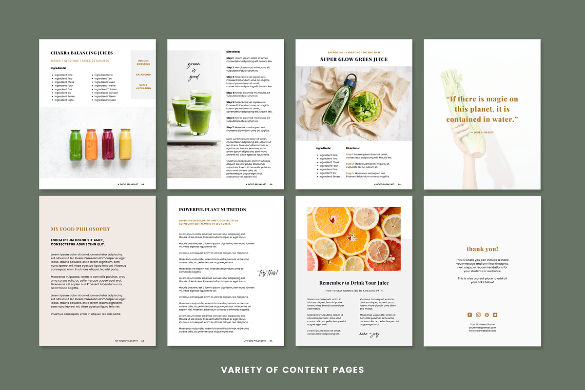 4-in-1 Nutrition Bundle for Canva, a Templates & Theme by Erin Cassidy (Photo 7 of 29)