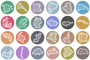 Retro Circular World Countries, an Object Illustration by Eugene Ga (Thumbnail 6 of 7)