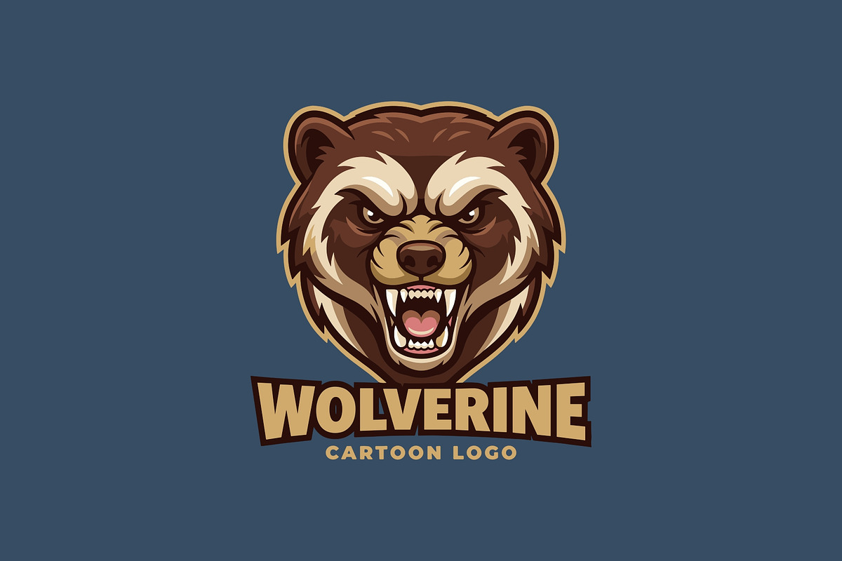 WolfVerine Mascot Cartoon Logo, an Animal Illustration by Cekal_std (Photo 1 of 3)