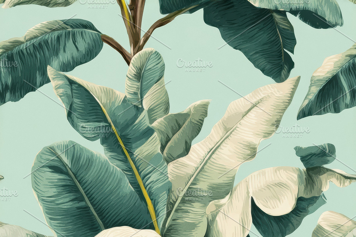 Vintage Banana Leaf Seamless Pattern, a Pattern Graphic by Virgo Studio