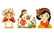 Flowers and Girls Clipart, an Illustration by Designworld (Thumbnail 4 of 5)