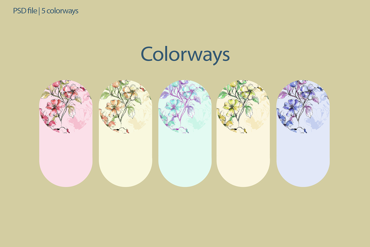 INK BLOSSOMS, a Pattern Graphic by rumacorakstudio (Photo 2 of 6)