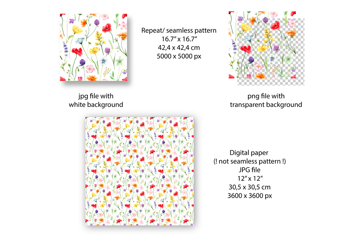 Watercolor Wildflowers clipart, a Decorative Illustration by Lemon design (Photo 7 of 21)