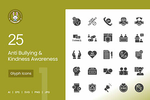 25 Anti-Bullying & Kindness Awarenes, an Icon by IconBunny