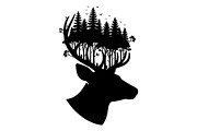 Deer Antler Silhouette Bundle, an Object Illustration by yasushie (Thumbnail 23 of 31)