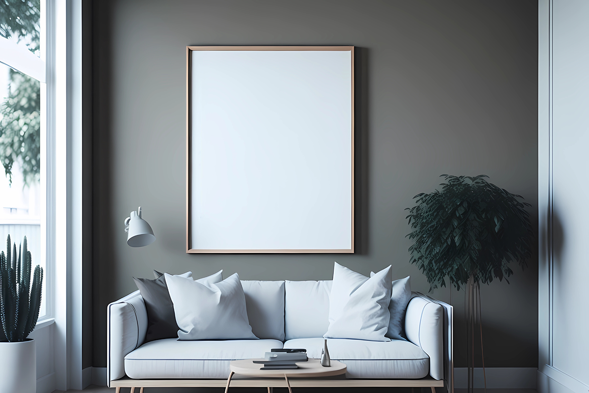 Living Room Frame Mockup, a Print Template by Ali's Designs (Photo 1 of 4)