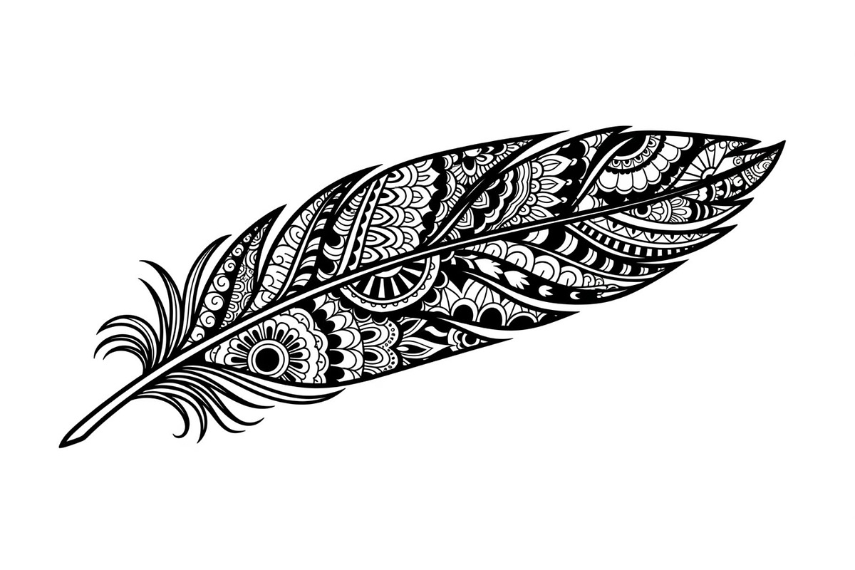 Ornamental Feather SVG Bundle, an Illustration by yasushie (Photo 13 of 31)