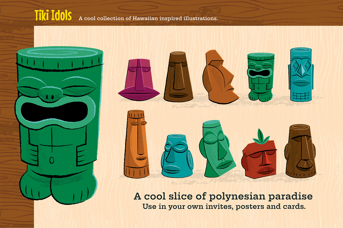 Hawaiian and Tiki Graphics Bundle, an Illustration by Wingsart Studio (Photo 9 of 10)