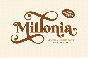 Millonia - Display Serif With Swirl