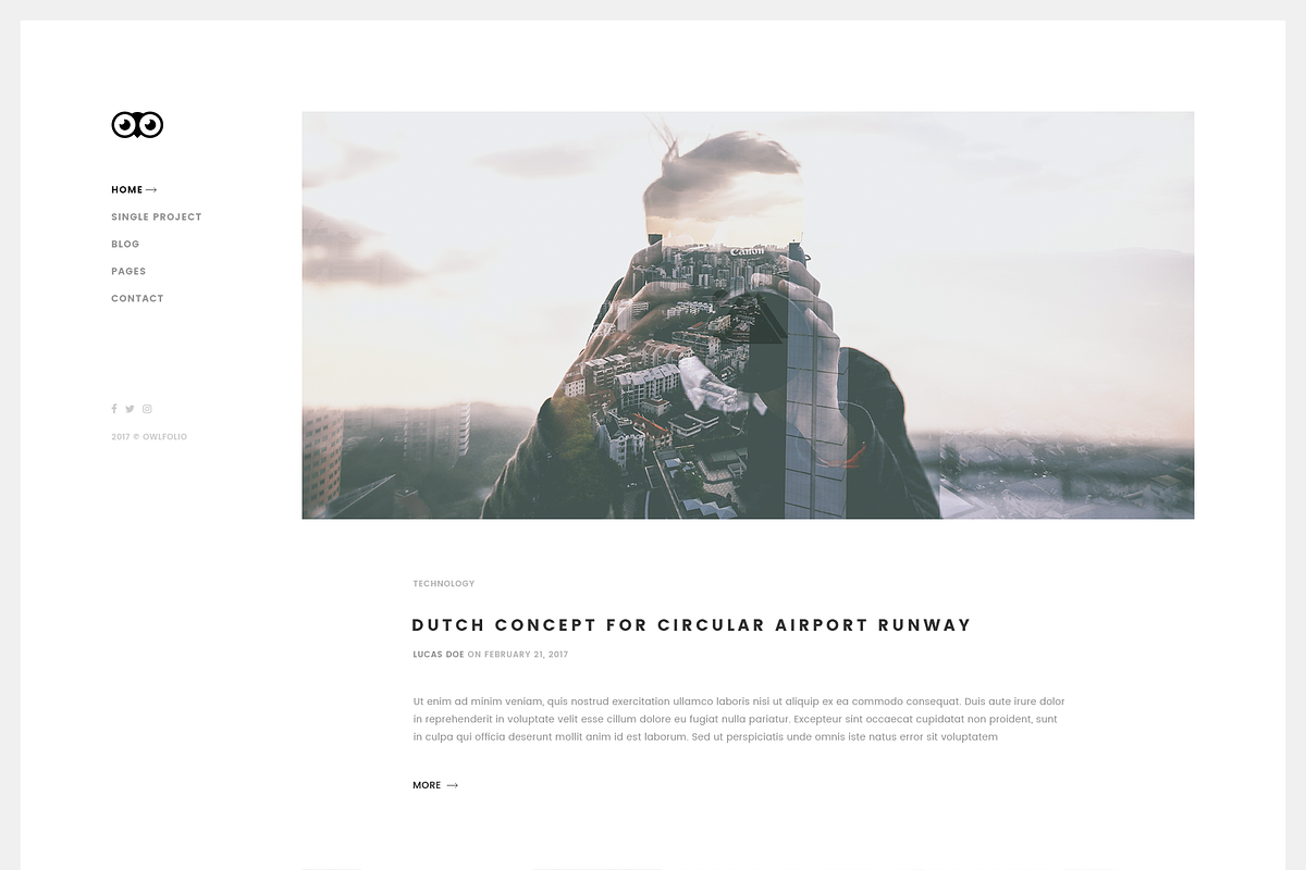 Owlfolio Minimal Portfolio Template, a Websites & App Template by bigpsfan's SHOP (Photo 16 of 16)