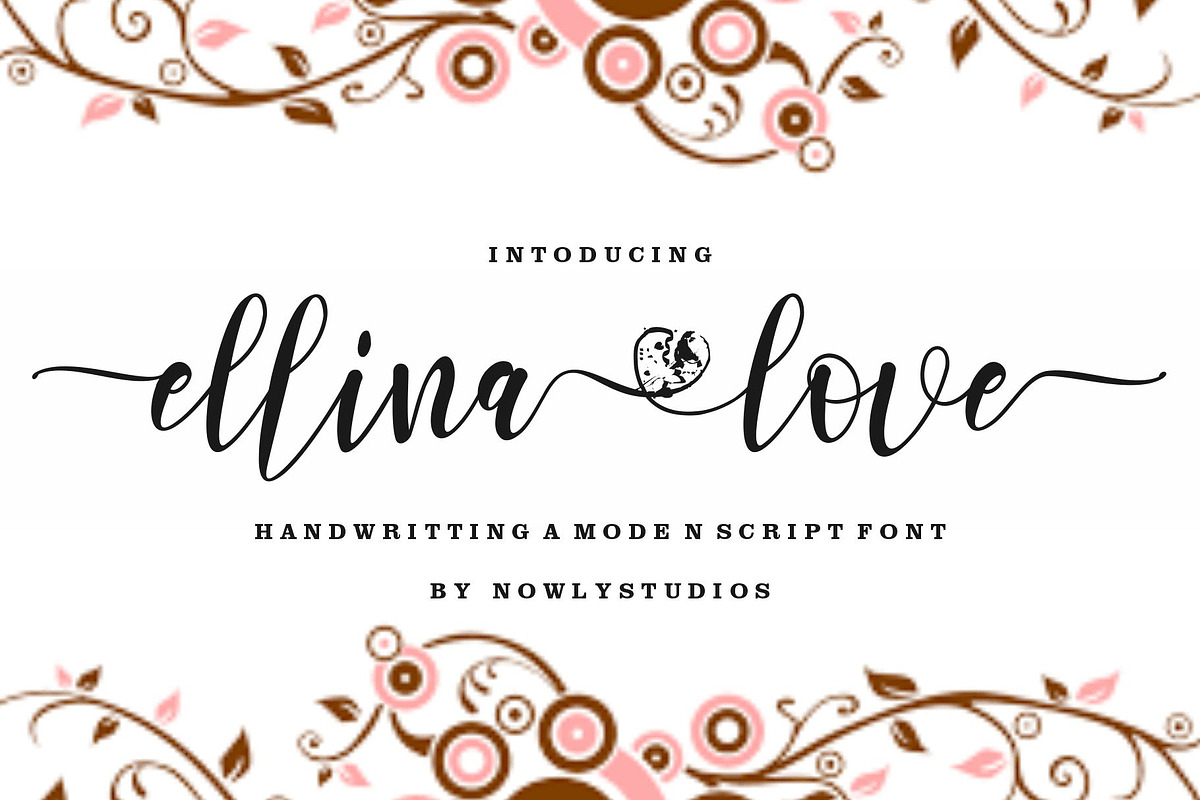 Ellina Love, a Script Font by Nowlystudios (Photo 1 of 6)