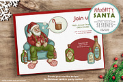 Naughty Santa Christmas Illustration, a Seasonal Illustration by SLS Lines (Thumbnail 2 of 8)