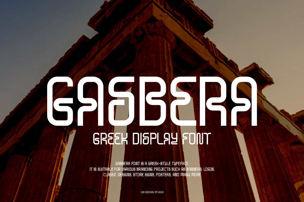 Gasbera - Greek Typeface Font, a Sans Serif Font by QR Design Studio (Photo 1 of 7)