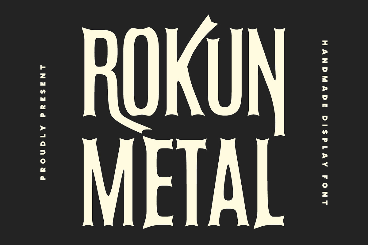 Rokun Metal Display Font, a Sans Serif Font by Maulana Creative (Photo 1 of 8)