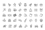 Food Court Line Icons, an Outline Icon by Tettygreen (Thumbnail 2 of 3)