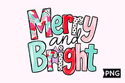 Merry And Bright Retro Christmas PNG, a Seasonal Illustration by Creative Art (Thumbnail 1 of 3)