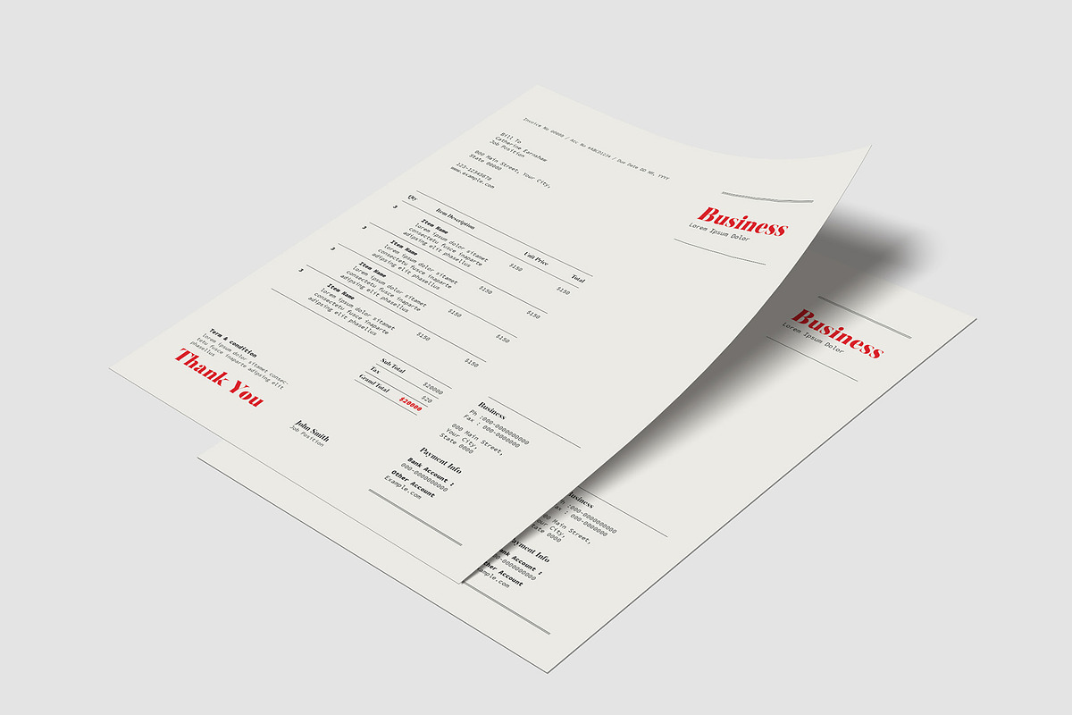 Invoice Template, a Stationery Template by Guuver (Photo 4 of 5)